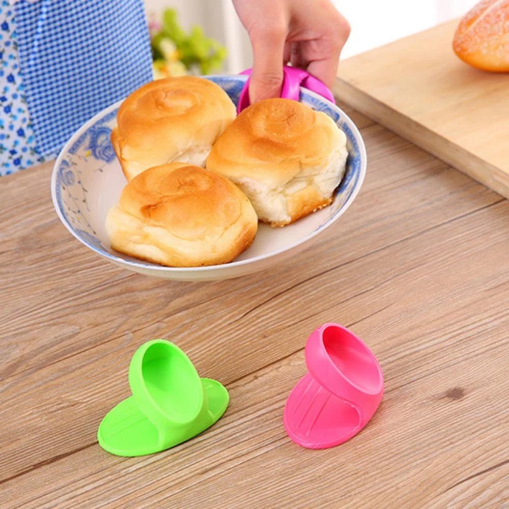 10pcs Kitchen Dishes Silicone Oven Heat Insulated Finger Glove Microwave Oven Silicone Non-slip Holder Kitchen Accessories