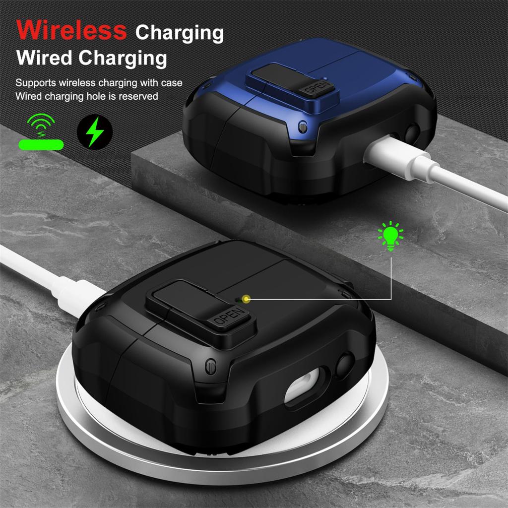 Case for Samsung Galaxy Buds 3/ Buds 3Pro with Secure Lock Clip Shockproof Protective with Carabiner for Samsung Galaxy Buds 3