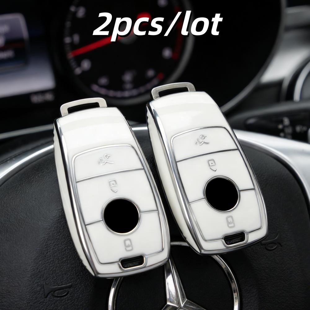 

2Pcs Car Key Case Covers For Mercedes Benz E C S Glc Class E200 E400 E63 W213 S550 S560 C260 A200