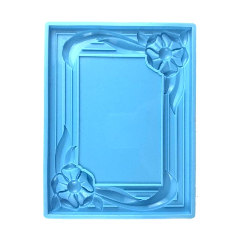 

Квадратні Фото Рамки-Прикраси Квіткові Силіконові Форми Підходять для Епоксидної Смоли DIY Вироби Виготовлення Прикрас Домашні Декорації синій