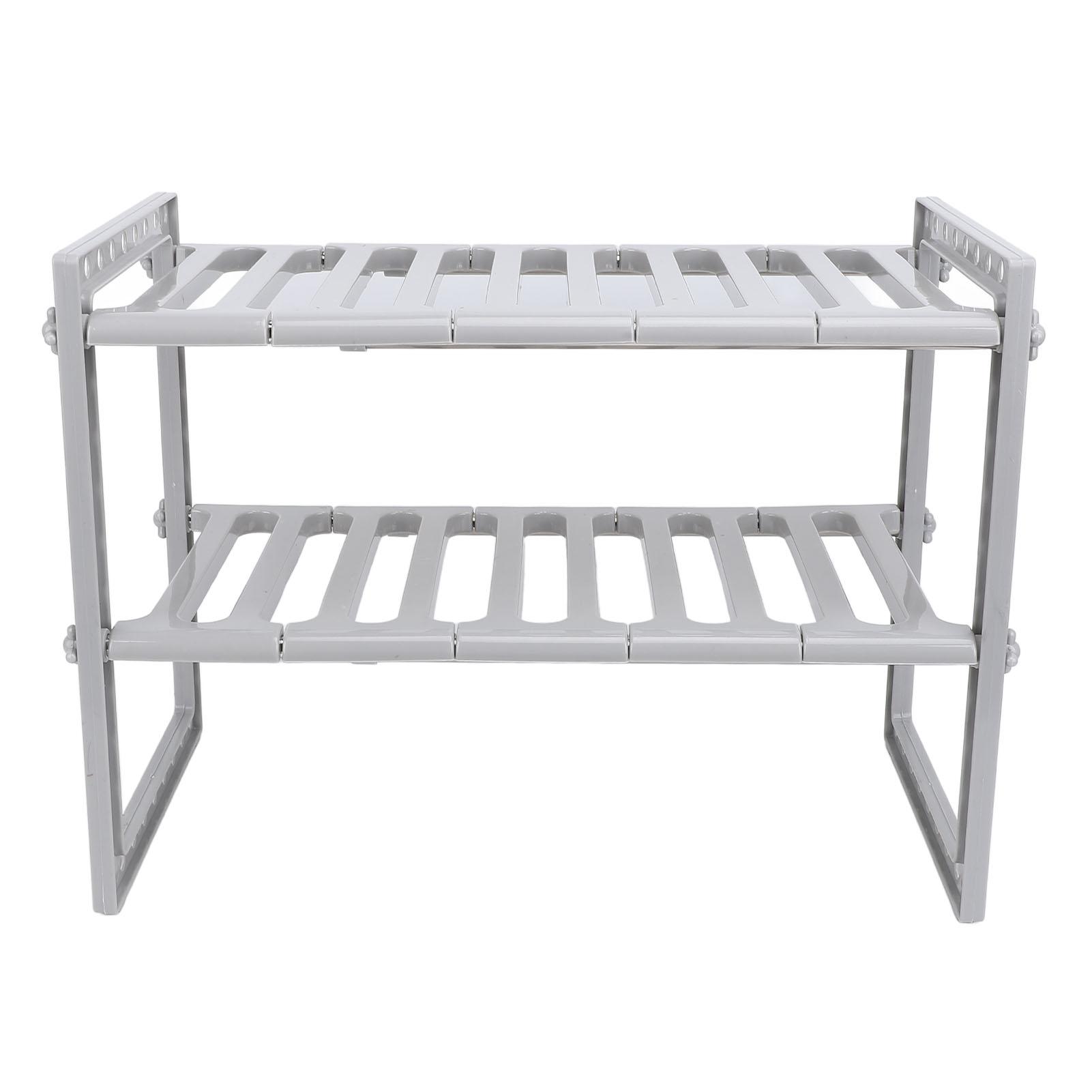 

Органайзер под раковиной, 2 яруса, многофункциональный, растягивающийся, большой емкости, для хранения под столешницей серый