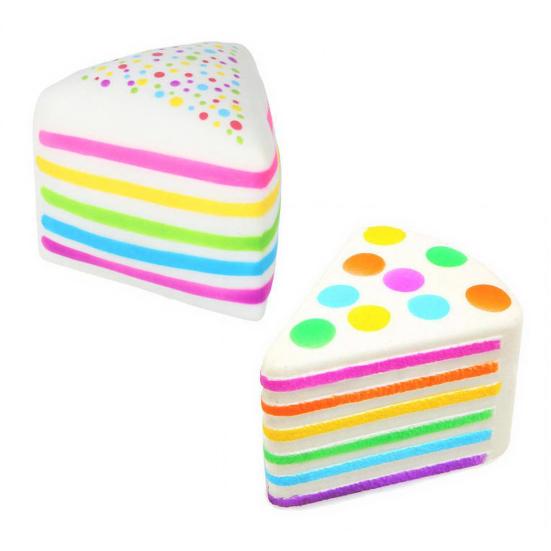 Colorful Dot Cake Squeeze Toy Stress Relief Simulated Cake Pinch Toy Focus Aid Anti-anxiety Fidget Cake Hand Relaxation Toy