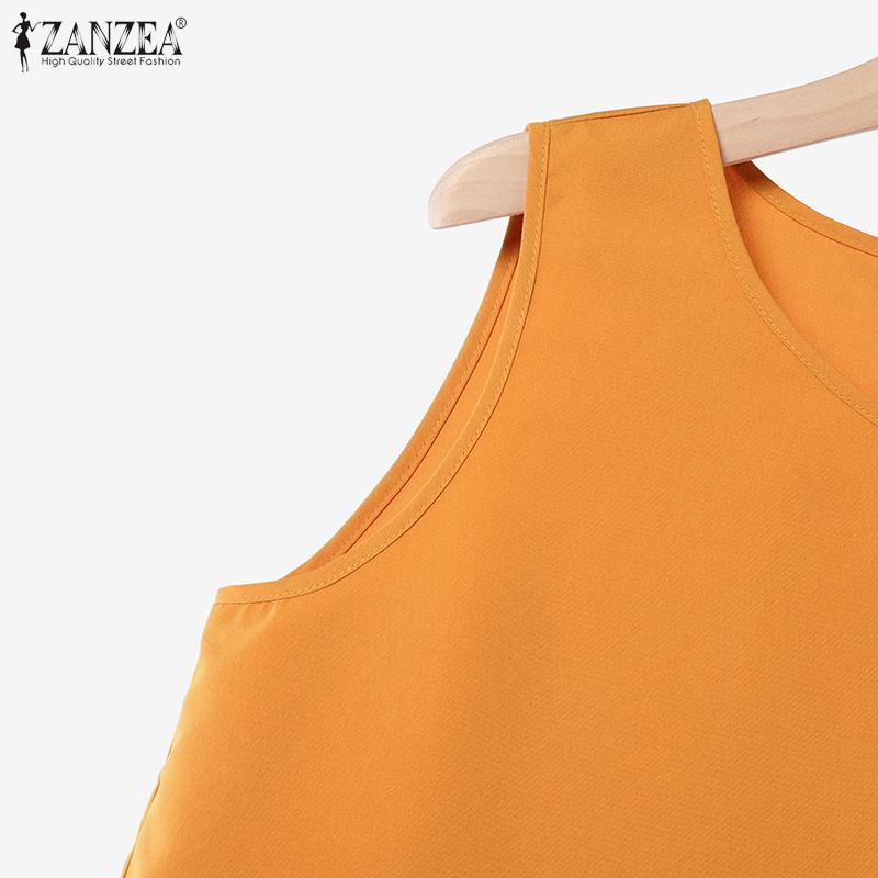 ZANZEA Womens Tank Tops and Shorts Summer Two Piece Suit Sets
