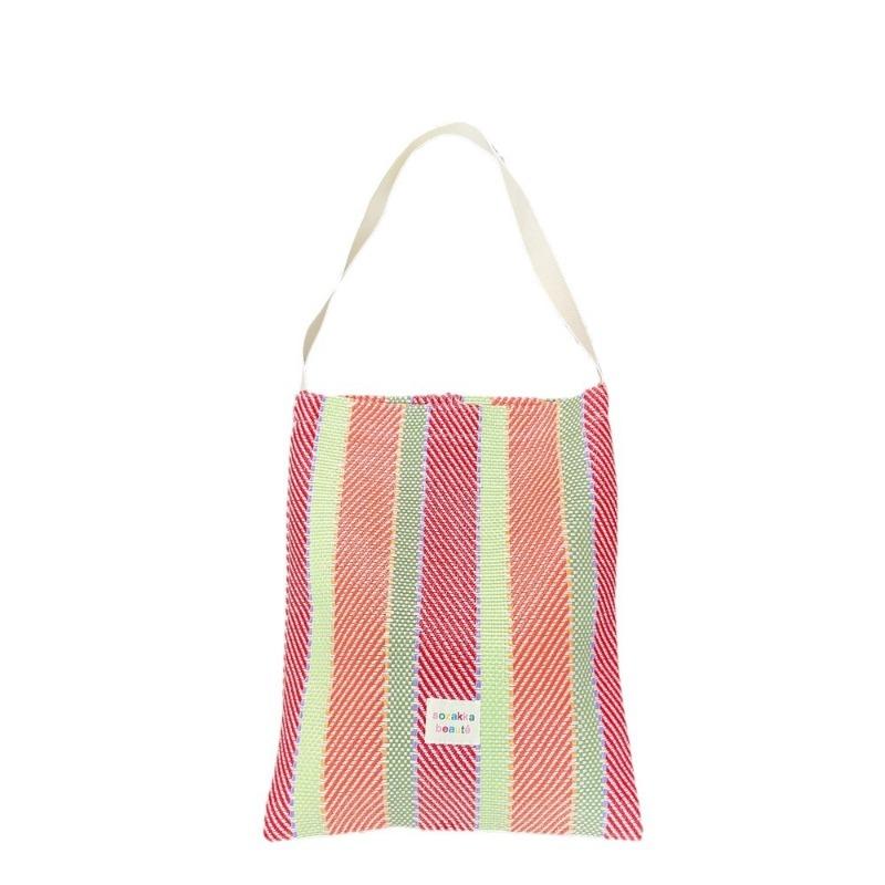 44 Woven Colored Stripes Contrasting Colors Women's Handheld Shoulder Bag Class Commuter Crossbody Underarm Bag Women
