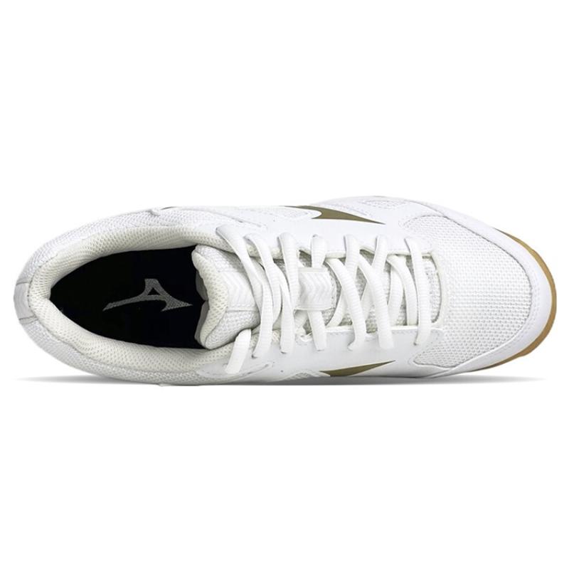 Mizuno Cyclone Speed 1 CN Protišmykové, Odolné proti oderu, Priedušné Nízke Tréningové Topánky Unisex Bielo-Zlaté Tenisky V1GA218152