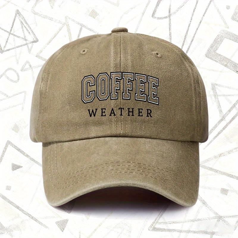 pc Vintage Washed Hat with COFFEE Design Unisex Solid Baseball Cap Suitable for All Seasons Ideal Gift for Weddings Parti