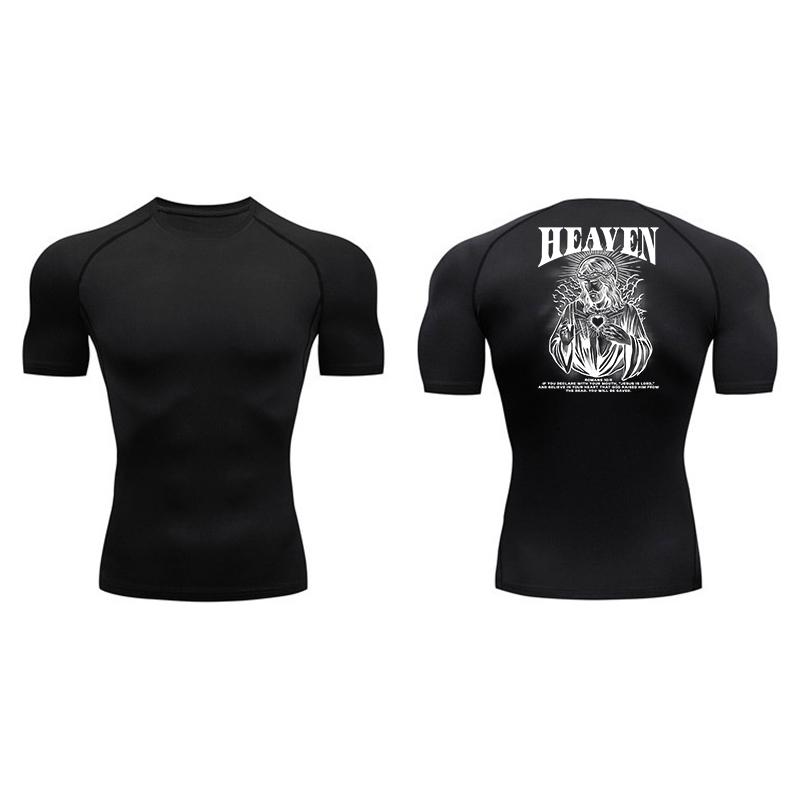 

Angel Graphic Athletic Quick Dry Tshirts for Men Christian Gym Workout Running Compression Shirt Undershirt Tees Tops Activewear S