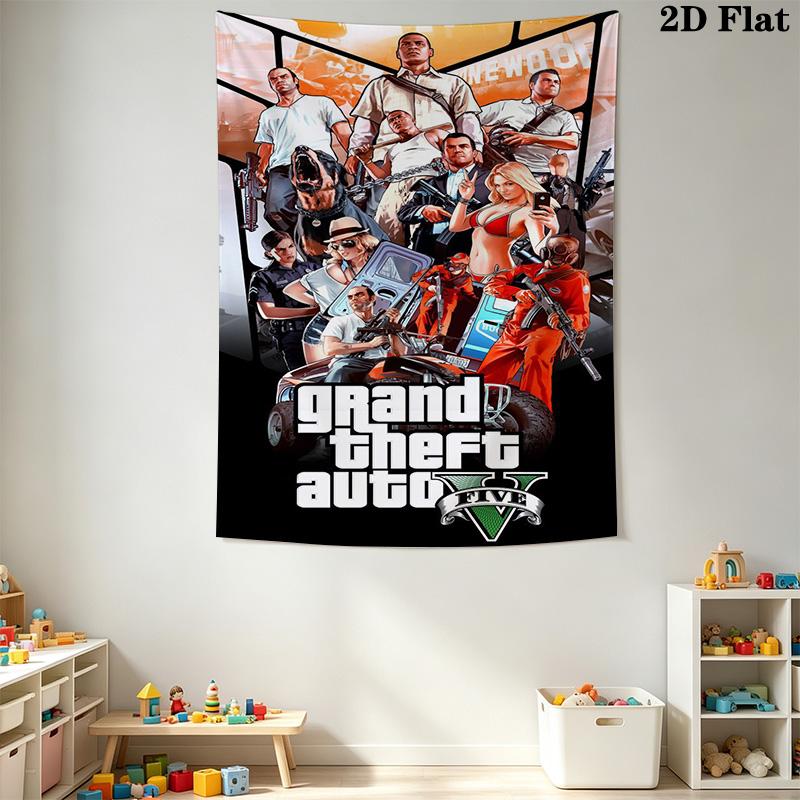 Grand Theft Auto V Cover Artwork Bedding 1 Duvet Cover 2 Pillowcase Without Core Soft And Comfortable Christmas Birthday Gift Bedding Set