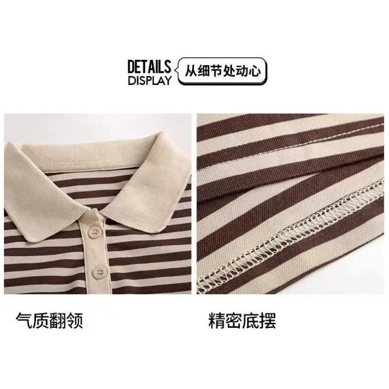 Pure Cotton Women's Versatile Top Long Sleeved T-shirt for Women New Polo Shirt for Middle-aged