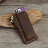 Genuine Cowhide Leather Lighters Case Holder For Cricket Lighters Sleeve Cover Leather Case With Metal Shackles