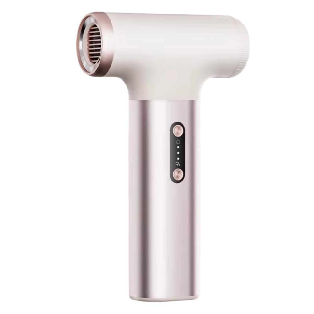 Cordless Rechargeable Mini Hair Dryer, Negative Ion Low Radiation with Overheat Protection Portable Wireless Dryer EU Plug розовый