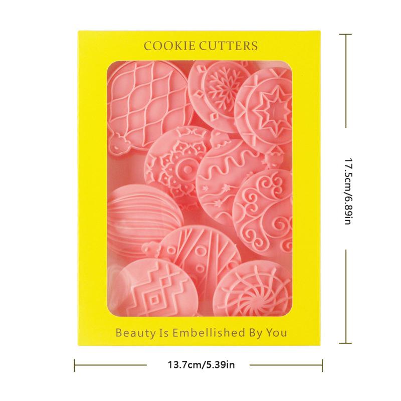 10Pcs 3D Christmas Cookie Cutters Biscuit Mold Cookie Mould Stamp Xmas  Year Party Decor Baking Tools