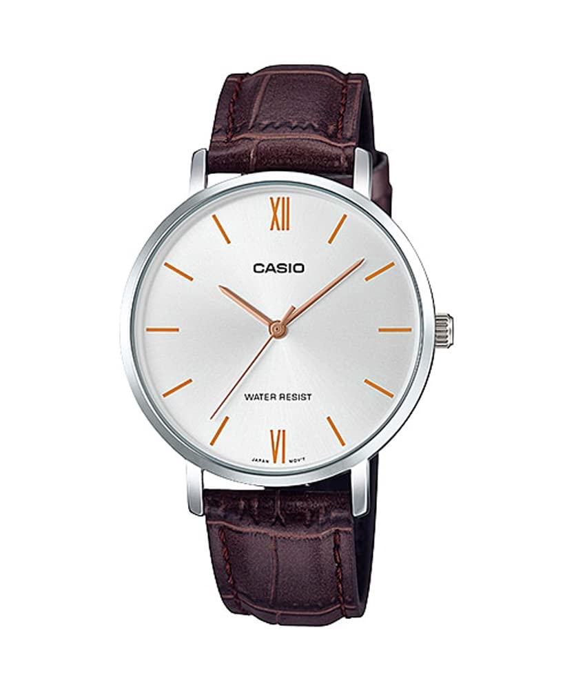 

CASIO Quartz Watch Silver x Brown Leather Band Overseas Model [Casio] Women s LTP-VT01L-7B2