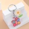 Flower Butterfly Heart Keychains Cartoon Pendant Keyring Handbag Charm Pendant
