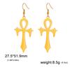 Dawapara Antike Ägyptische Symbol Ohrringe Auge des Horus und Ankh Kreuz Hieroglyphisches Ideogramm Schutz Amulett Edelstahl