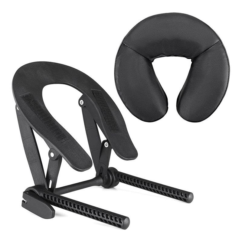 HHO-Регулируемое массажное кресло Спа-кровать Подголовник и Подушка для лица Универсальный массажный стол Поддержка лица и Подушка чёрный