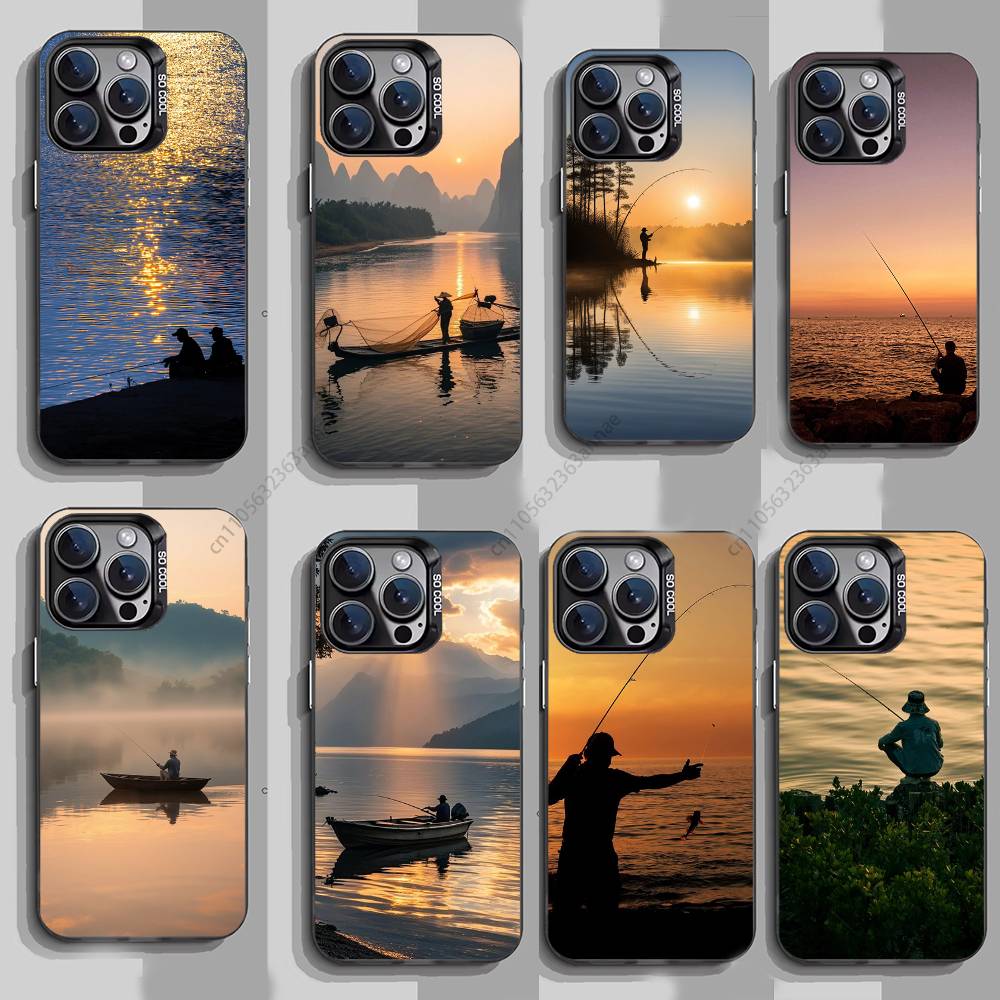 Fishing Fisherman Phone Case for iPhone 15 16 Pro Max Air SE 11 13 Pro 14 Plus 12 11Pro 15Pro Max 16e Cover