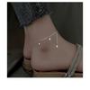 Sterling Foot Chain Women Minimalist Geometric Design Lightweight Luxury Anklet With Star Tassel Detail
