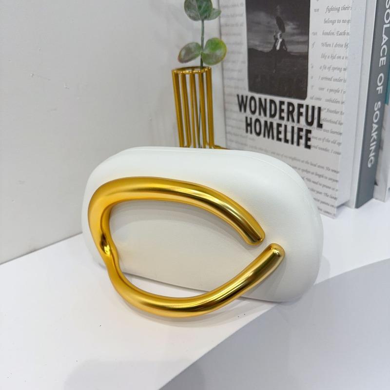 Trendy Classic Round Box Clutch Bag Dinner Bag Acrylic Bag Retro Metal Handle Shoulder Crossbody