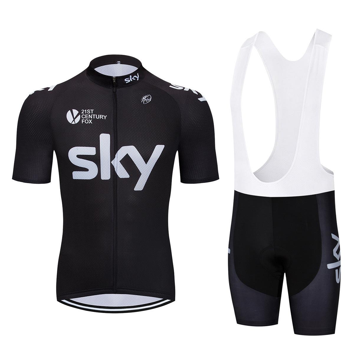 

Bicycle Clothing Sky Team Mountain Bike Bicycle Team Edition Cycling Suit Set Strap Short Sleeve Set 2026 Summer Breathable Cycling Suit Set XL