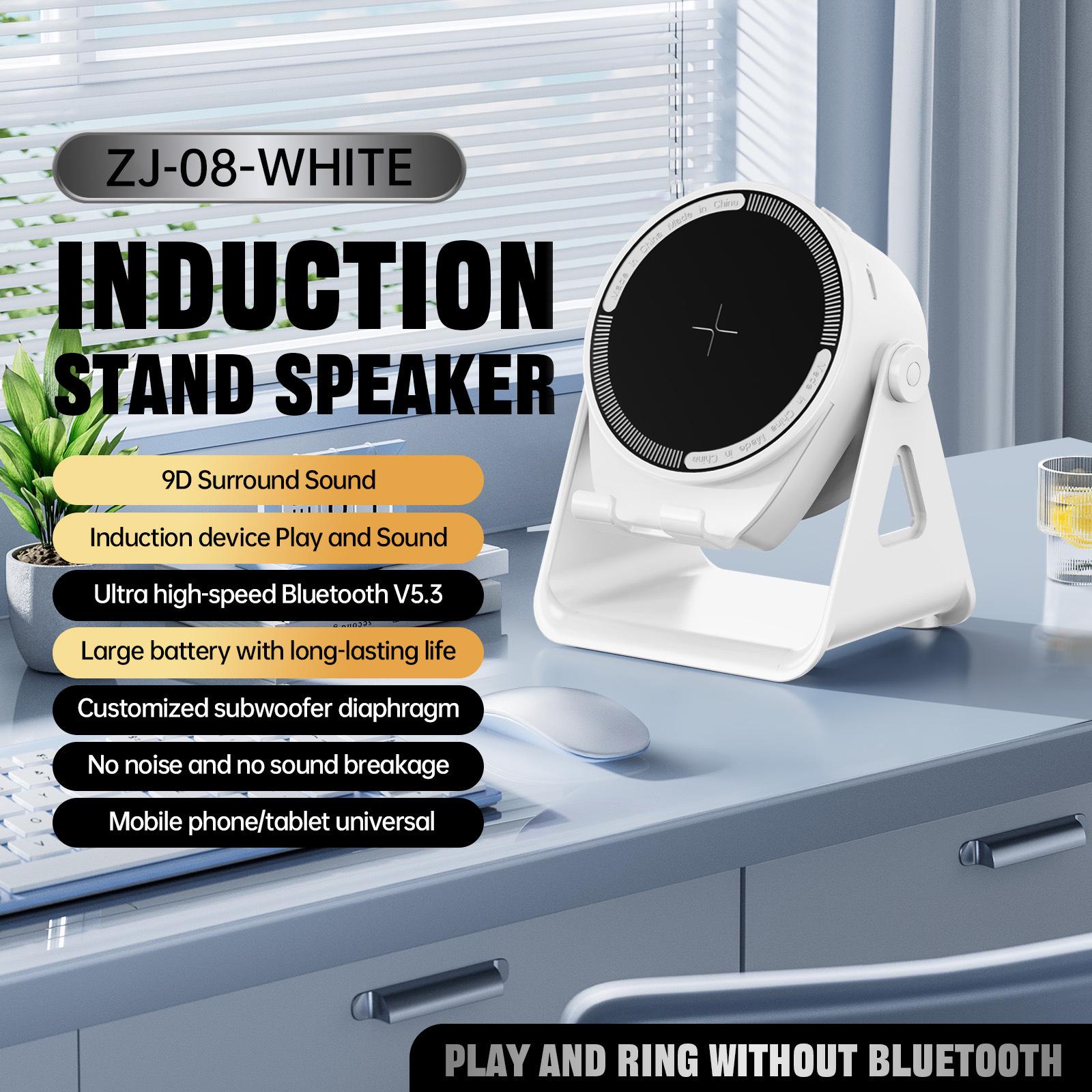 

Rotating Multi-functional Induction Speaker & Wireless Charger Phone Holder RGB Light with Manual + Charging Cable