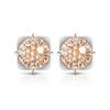 925 Sterling Silver Light Luxury Simple Crystal Zircon Square Round Bud Women's Earrings Birthday Party Anniversary Gift