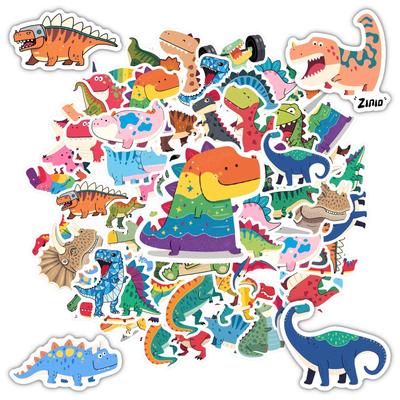 35pcs Cute Dinosaur Stickers Playful Prehistoric Animals Cartoon Decals Stationery Stickers For Suitcase Fridge Phone Luggage