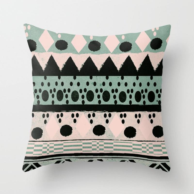 New Ins Style Pink Geometric Love Series Pillowcase Sofa Pillow Car Cushion Cover