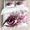 Beauty Eyelashes Duvet Cover Queen For Girls Woman Eyes Pattern Design Comforter Cover Modern Lovely Sexy Eyelashes Bedding Set