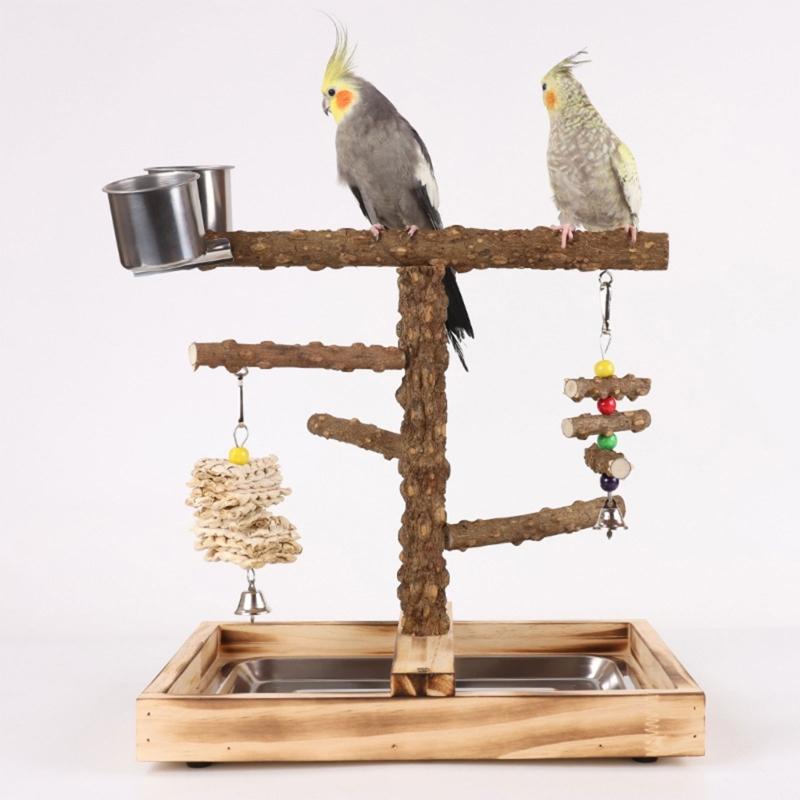 Lovebirds Parrots Cage Perch Stand Bridge Swing Set Climbing Wooden Bridge Training Toy for Pet Bird