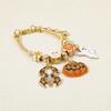 Halloween Pumpkin Charm Bracelet With Micro Inlay Zirconia For Unisex Costume Accessory