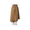 Puma Solid Color Spliced Breathable Fitted Casual Maxi Skirt Women Skirts Brown 623025-93