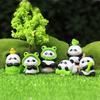 6 ks Mini Panda Figurky Ozdoby Panda na Palubní Desku Auta Miniaturní Zvířecí Ozdoby pro DIY Řemesla Mikro-Krajiny Pohádková Zahrada