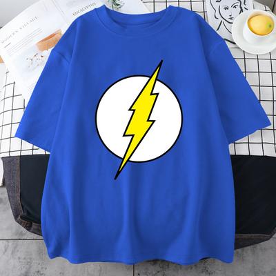 The BIG BANG Theory T-shirt Het T-shirt met bliksemprint voor heren Katoen Oversized kleding Casual straat Korte mouw Zachte T-shirts