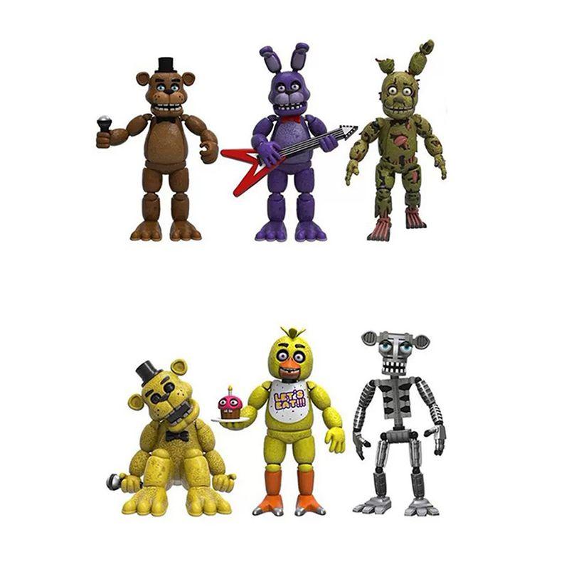 4pcs Five Fnaf Nights At Freddys Pizza Simulator 4cm Action Figures Game Toys