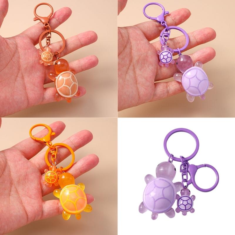 Plastic 3D Turtles Charm Keychain Accessory Fashionable Animal Shape Key Rings Tortoise Bag Decoration for Women