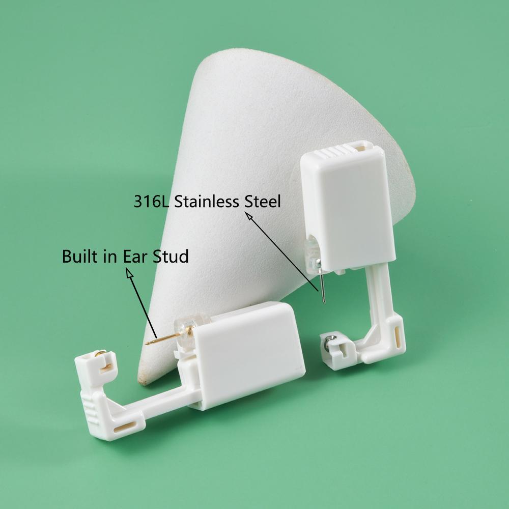 Easy To Use 24K Gold Plated Different Crystal Safe Ball Ear Piercing Gun Kit Disposable Disinfect Earring Piercer Machine Studs