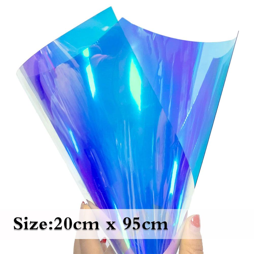 Candy Iridescent Holographic Clear Transparent PVC Fabric Leatherette Laser Rainbow Film Vinyl Craft Bag Earring DIY Bows Making