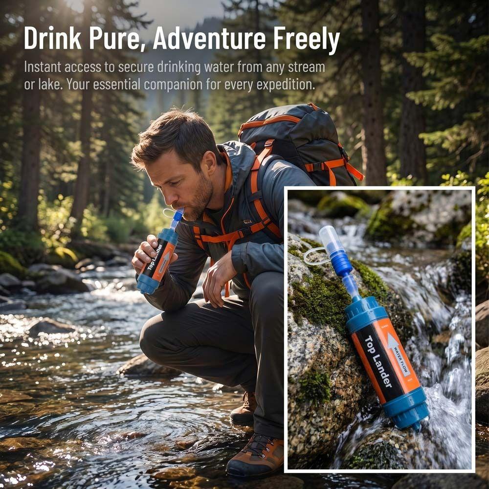 Mini Purification Water Filter Straw Drinking Water Filtering Straw  Emergency