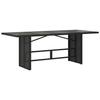 VidaXL Garden Table with Black Glass Top, Woven Resin, Outdoor Table, Garden Dining Table, Furniture of 365602