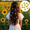 10PCS Sunflower Barrettes Soft Fabric Hair Clip with Secure Grip for Girls Women Everyday Styling Music Festival Needs