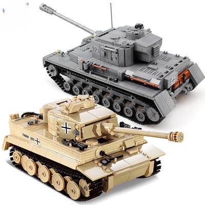 Military Series Large Panzer Tank Building Blocks Weapon WW2 Tank Army Figure City Educational Bricks Toys For Children No Box