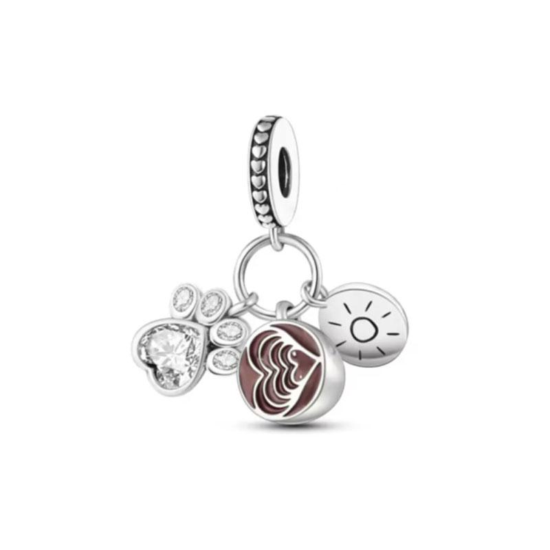 New Fine Copper Plated Sun Moon Star Pendant Diy Bead Dangle Charm Fit Original Bracelet Women Jewelry