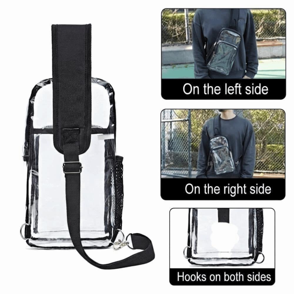 Large Capacity Transparent Crossbody Bag Lightweight Multifunctional Clear Chest Bag Waterproof Fanny Pack PVC Shoulder Bag