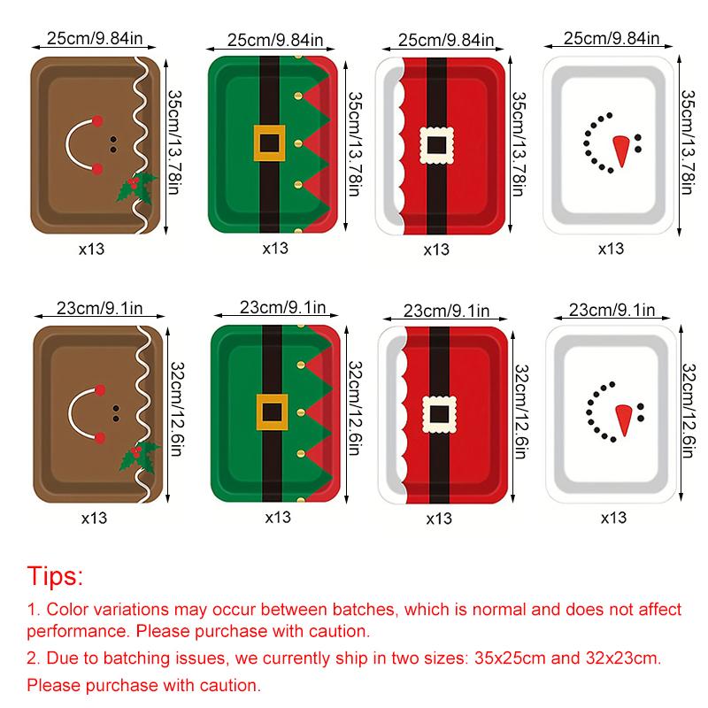 Świąteczne Papierowe Talerzyki Dekoracje Świąteczne Zastawa Stołowa Świąteczny Obiad Świąteczny Wzór Kreskówkowy Urocze 52/13 SZT.