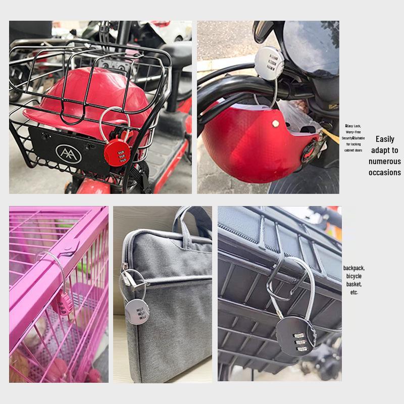 4místný univerzální bezklíčový visací zámek pro skříňky, kufry a posilovny - malý zámek proti krádeži