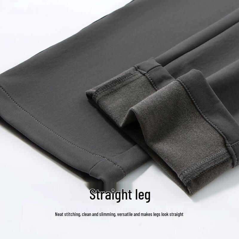 Hodo Men's Plush-Lined Easy-Care Casual Business Trousers