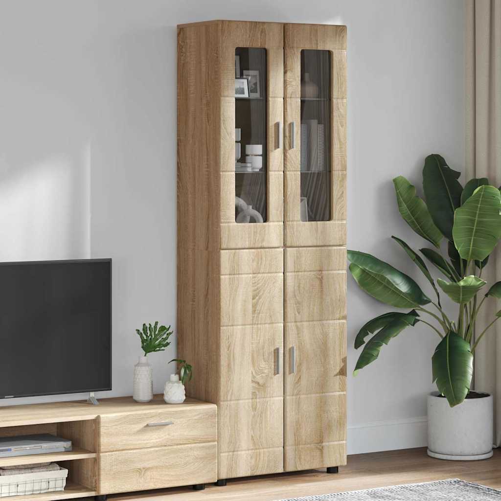 FLORIN Highboard in Sonoma Oak Finish 60 x 35 x 182 cm engineered wood