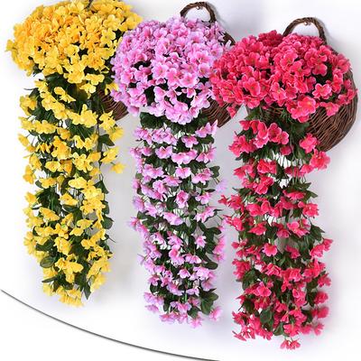 Artificial Hanging Plants Red Faux Hanging Plants Outdoors Fake Hanging Flowers for Home Decor Indoor Wedding Summer Porch Patio Garden Wall 33 Inch