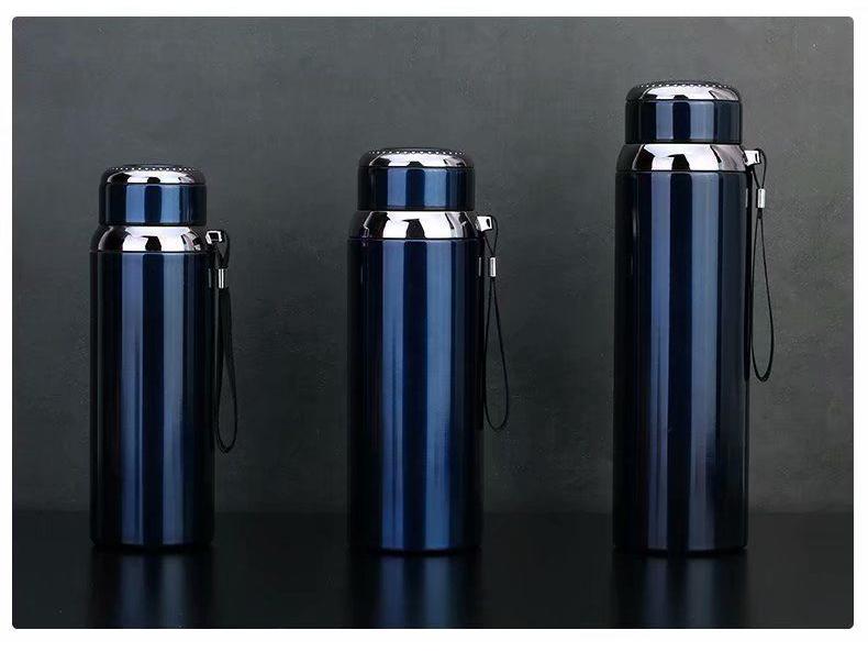 Insulated Stainless Steel Kettle with Tea Infuser, 600-1000ml Capacity - Portable Cup for Car Use
